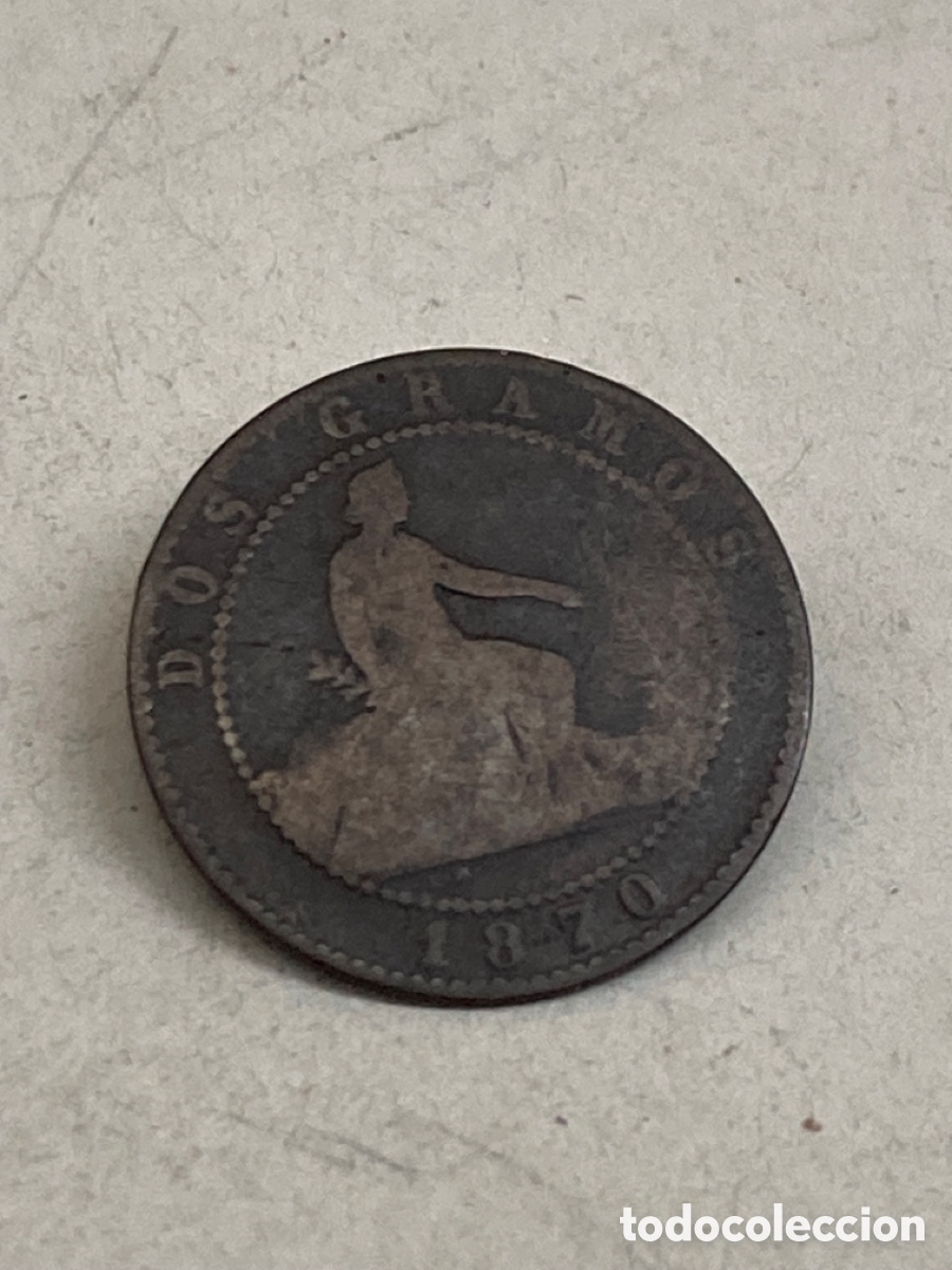 Monedas de Espa&ntilde;a: Moneda de dos c&eacute;ntimos 1870 - Foto 2