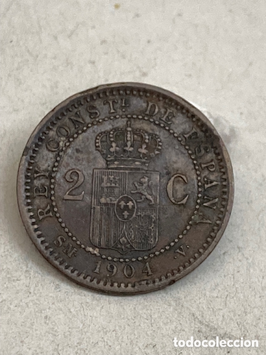 Monedas de Espa&ntilde;a: Moneda de dos c&eacute;ntimos 1904 - Foto 2