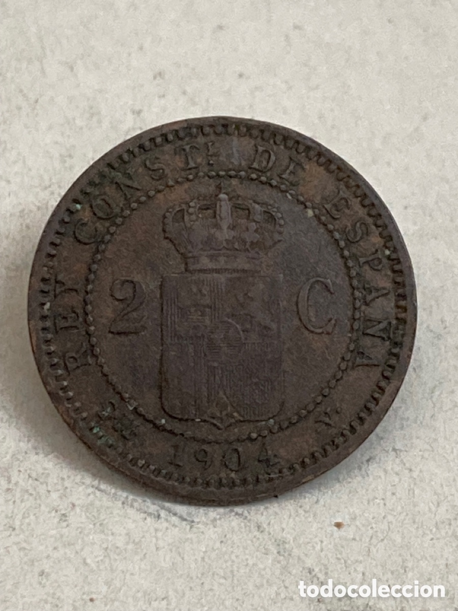 Monedas de Espa&ntilde;a: Moneda de dos c&eacute;ntimos 1904 - Foto 1