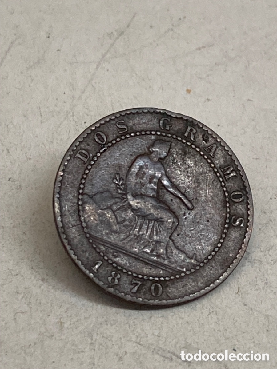 Monedas de Espa&ntilde;a: Moneda de dos c&eacute;ntimos 1870 - Foto 2