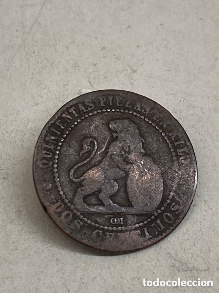 Monedas de Espa&ntilde;a: Moneda de dos c&eacute;ntimos 1870 - Foto 2