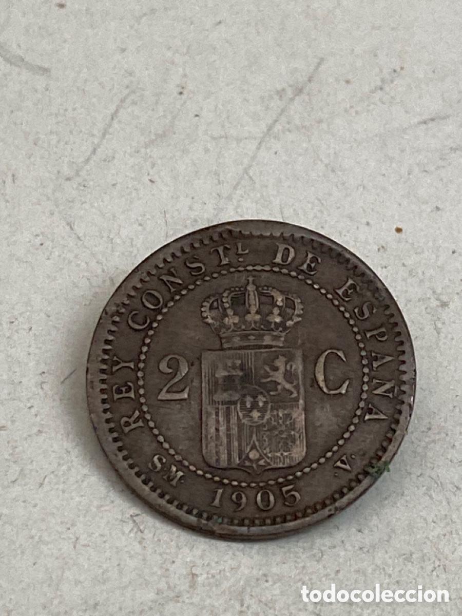 Monedas de Espa&ntilde;a: Moneda de dos c&eacute;ntimos 1905 - Foto 1