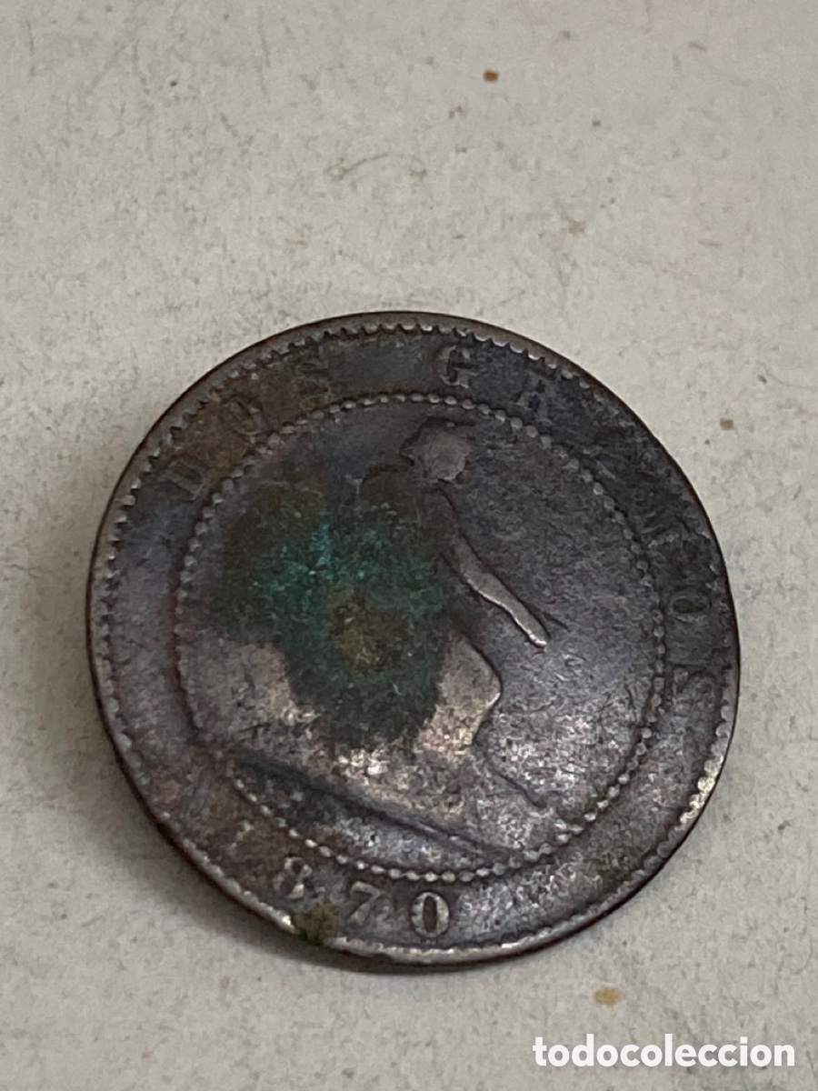 Monedas de Espa&ntilde;a: Moneda de dos c&eacute;ntimos 1870 - Foto 1