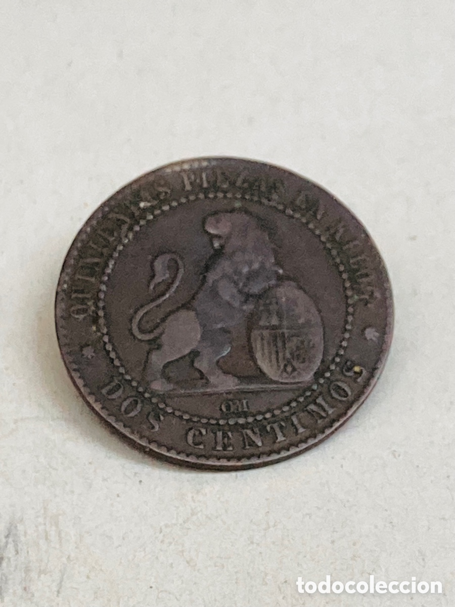 Monedas de Espa&ntilde;a: Moneda dos c&eacute;ntimos 1870 - Foto 2
