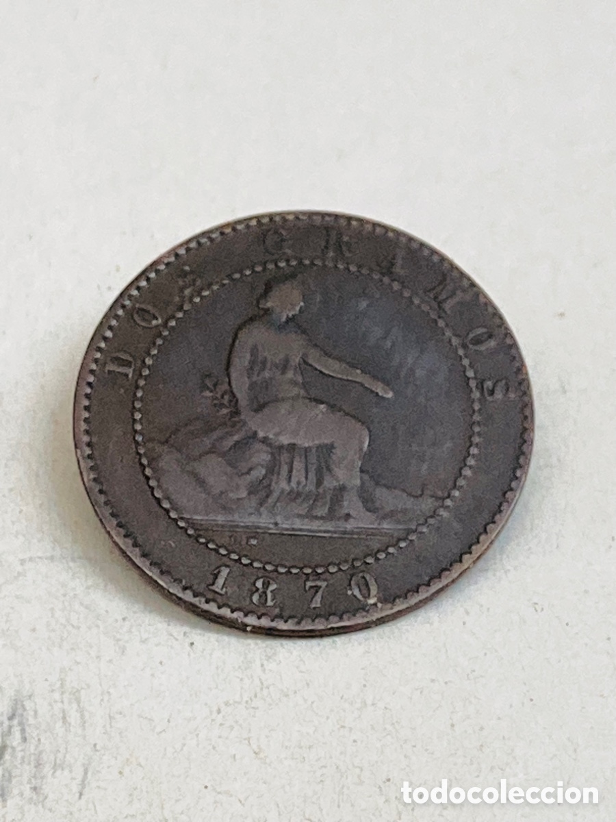 Monedas de Espa&ntilde;a: Moneda dos c&eacute;ntimos 1870 - Foto 1