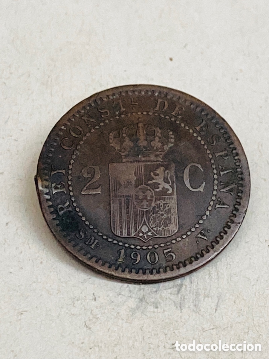 Monedas de Espa&ntilde;a: Moneda de dos c&eacute;ntimos 1905 - Foto 1