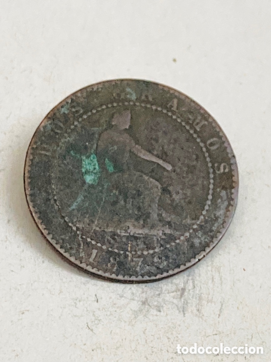 Monedas de Espa&ntilde;a: Moneda dos c&eacute;ntimos 1870 - Foto 2