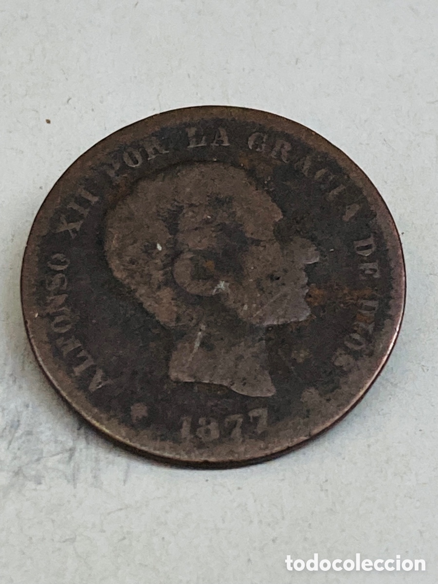 Monedas de Espa&ntilde;a: Moneda cinco c&eacute;ntimos 1877 - Foto 2