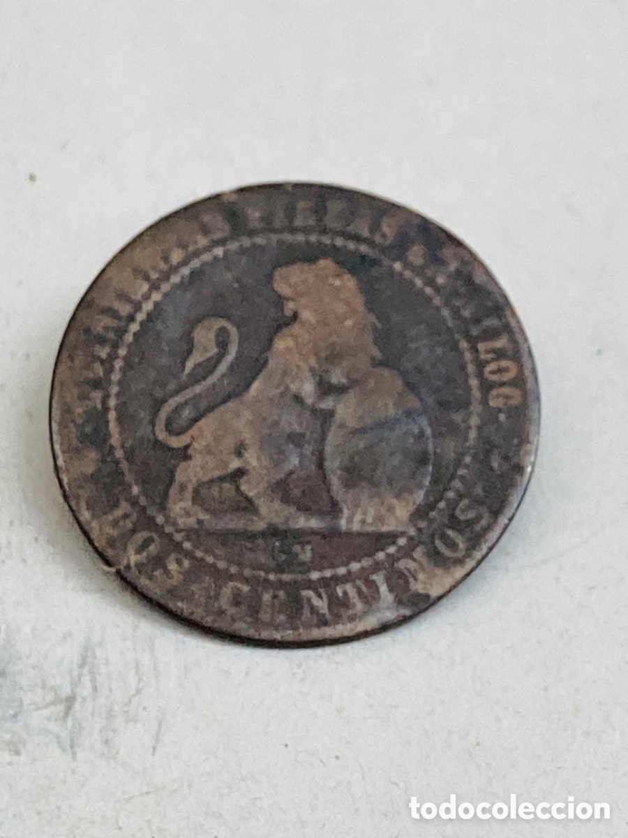 Monedas de Espa&ntilde;a: Moneda dos c&eacute;ntimos 1870 - Foto 2