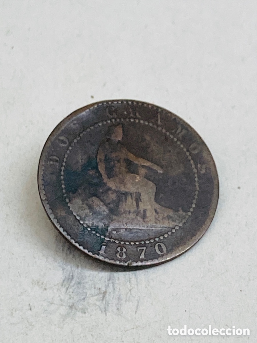 Monedas de Espa&ntilde;a: Moneda dos c&eacute;ntimos 1870 - Foto 2