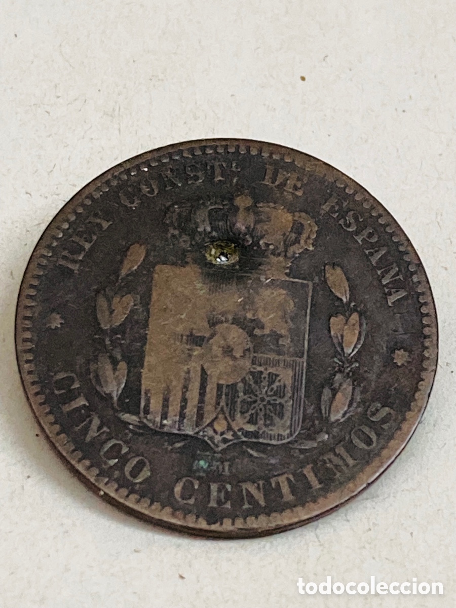 Monedas de Espa&ntilde;a: Moneda de cinco c&eacute;ntimos 1879 - Foto 2