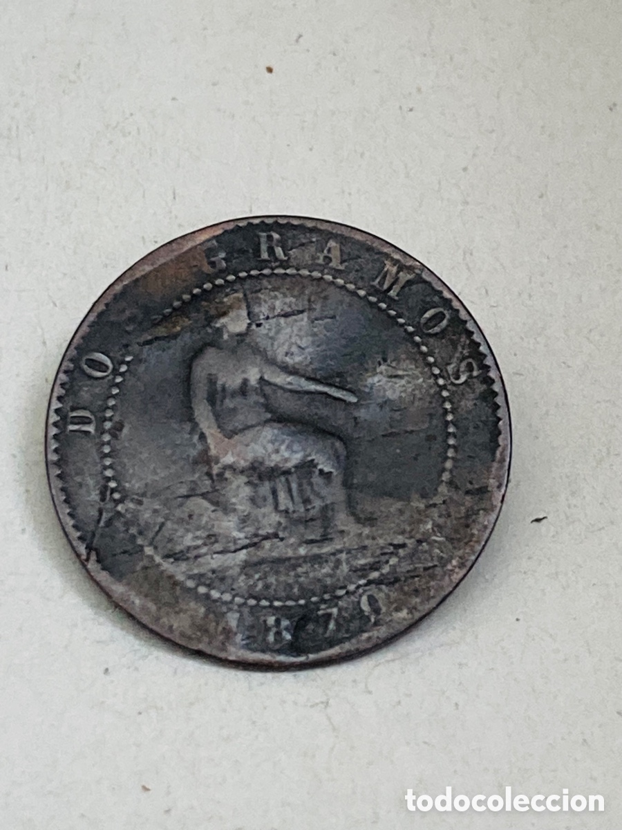 Monedas de Espa&ntilde;a: Moneda de dos c&eacute;ntimos 1870 - Foto 2