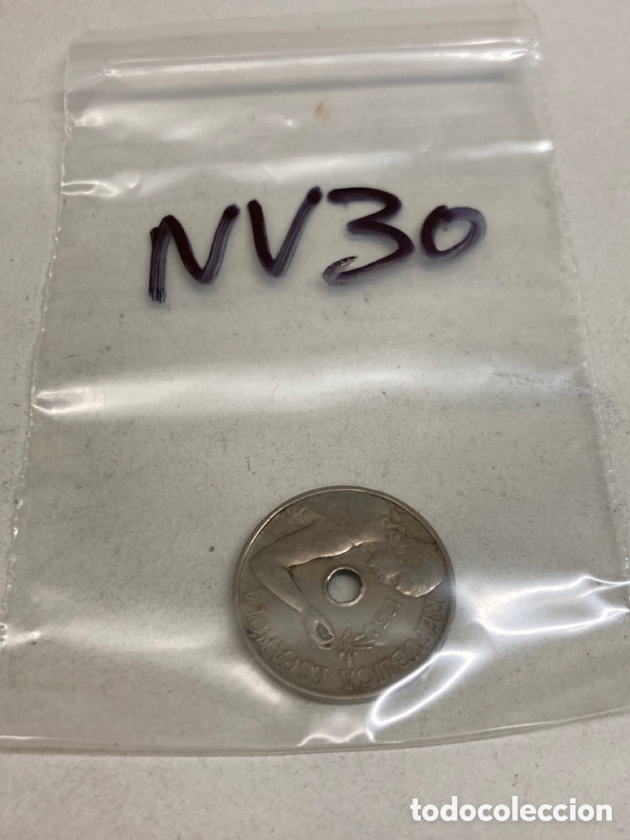 Monedas de Espa&ntilde;a: Moneda de veinticinco c&eacute;ntimos 1934 - Foto 3