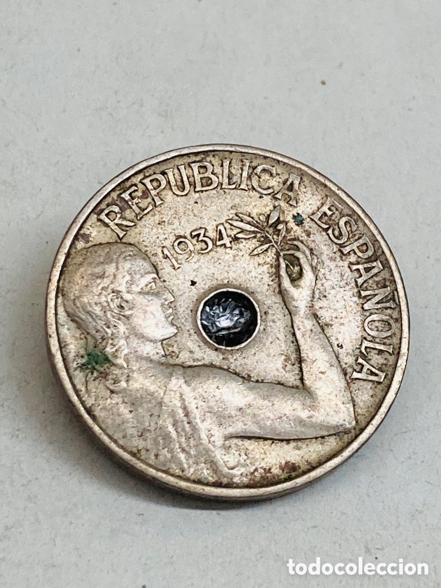 Monedas de Espa&ntilde;a: Moneda de veinticinco c&eacute;ntimos 1934 - Foto 1