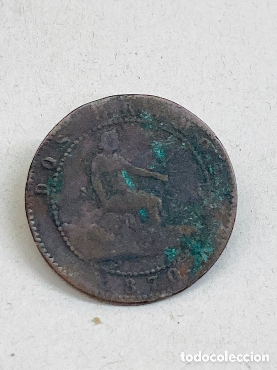 Monedas de Espa&ntilde;a: Moneda dos c&eacute;ntimos 1870 - Foto 2