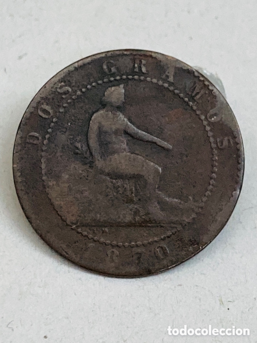 Monedas de Espa&ntilde;a: Moneda de dos c&eacute;ntimos 1870 - Foto 2