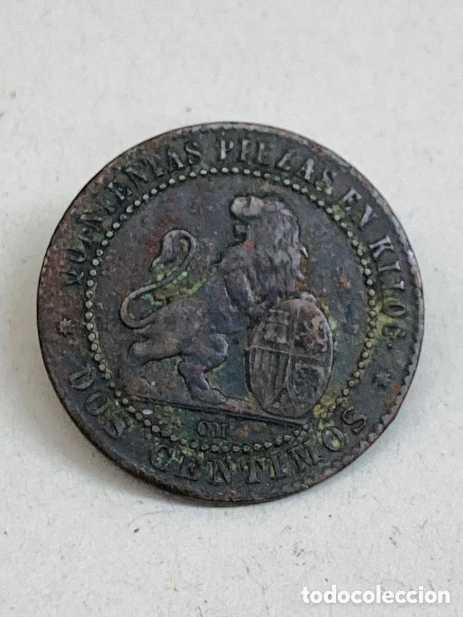 Monedas de Espa&ntilde;a: Moneda de dos c&eacute;ntimos 1870 - Foto 1