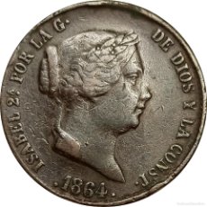 Monedas de España: Ω ESPAÑA. 25 CÉNTIMOS DE 1864, SEGOVIA (ISABEL II). KM# 615. (582).