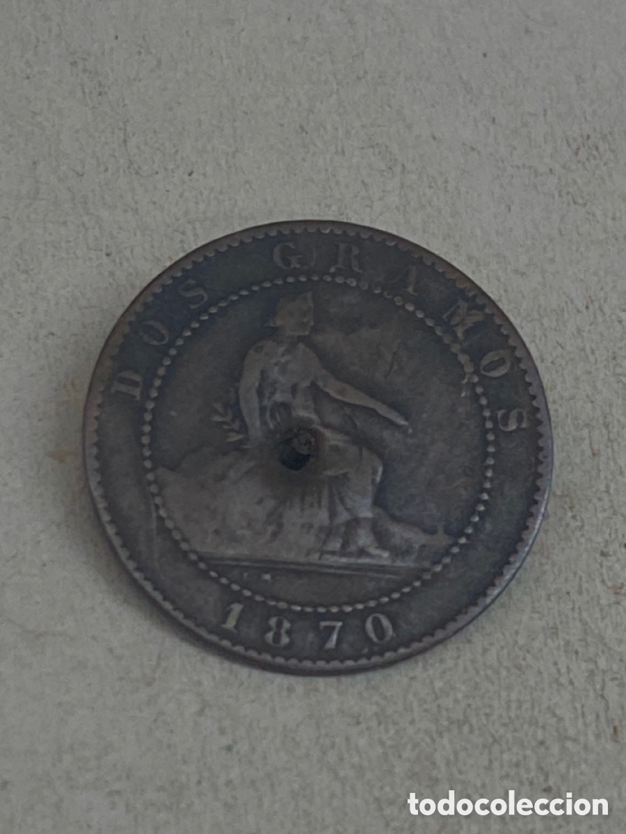 Monedas de Espa&ntilde;a: Moneda de dos c&eacute;ntimos 1870 - Foto 1
