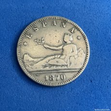 Monedas de España: DIFICIL 1 PESETA GOBIERNO PROVISIONAL SNM 1870 *18 *70 PLATA SILVER GRAN CALIDAD. Lote 396354674