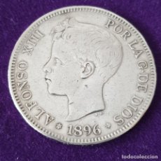Monedas de España: MONEDA DE PLATA 900. 5 PESETAS ALFONSO XIII. 1896 *18-96. ORIGINAL. 24,95GR.. Lote 396398464