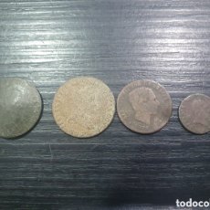 Monedas de España: LOTE DE 4 MONEDAS DE COBRE ESPAÑOLAS. ISABEL II, FERNANDO VII...(L34). Lote 396793294