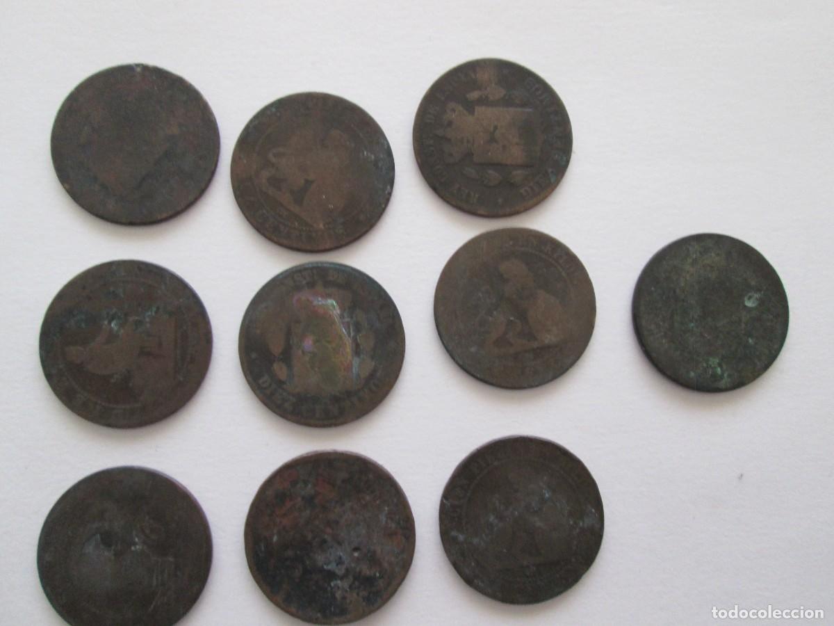 Monedas de Espa&ntilde;a: 10 MONEDAS DE COBRE DE 10 CENTIMOS REGULAR ONSERVAION - Foto 2