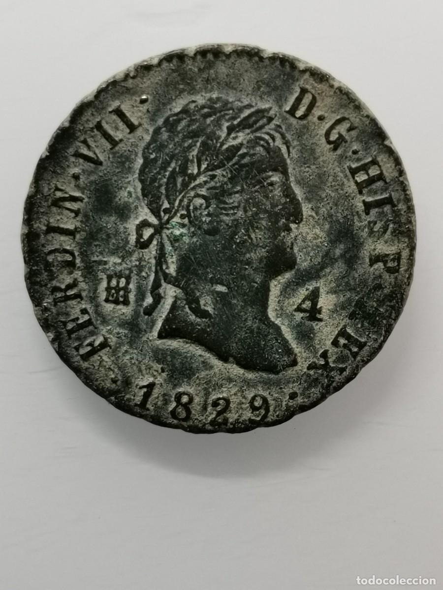 Monedas de Espa&ntilde;a: Fernando VII 4 Maraved&iacute;s 1829 Ceca Segovia. - Foto 3
