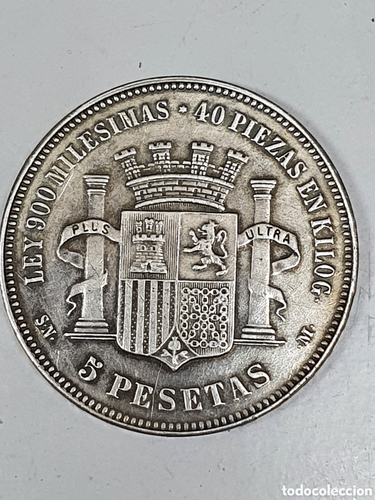 Monedas de Espa&ntilde;a: 5 pesetas plata 1870 *70 EBC+ - Foto 2
