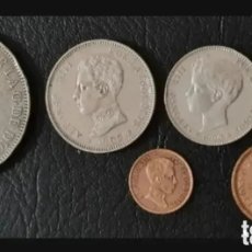 Monedas de España: ALFONSO XLLL LOTE 6 VALORES CASI SIN CURSAR. Lote 397533374
