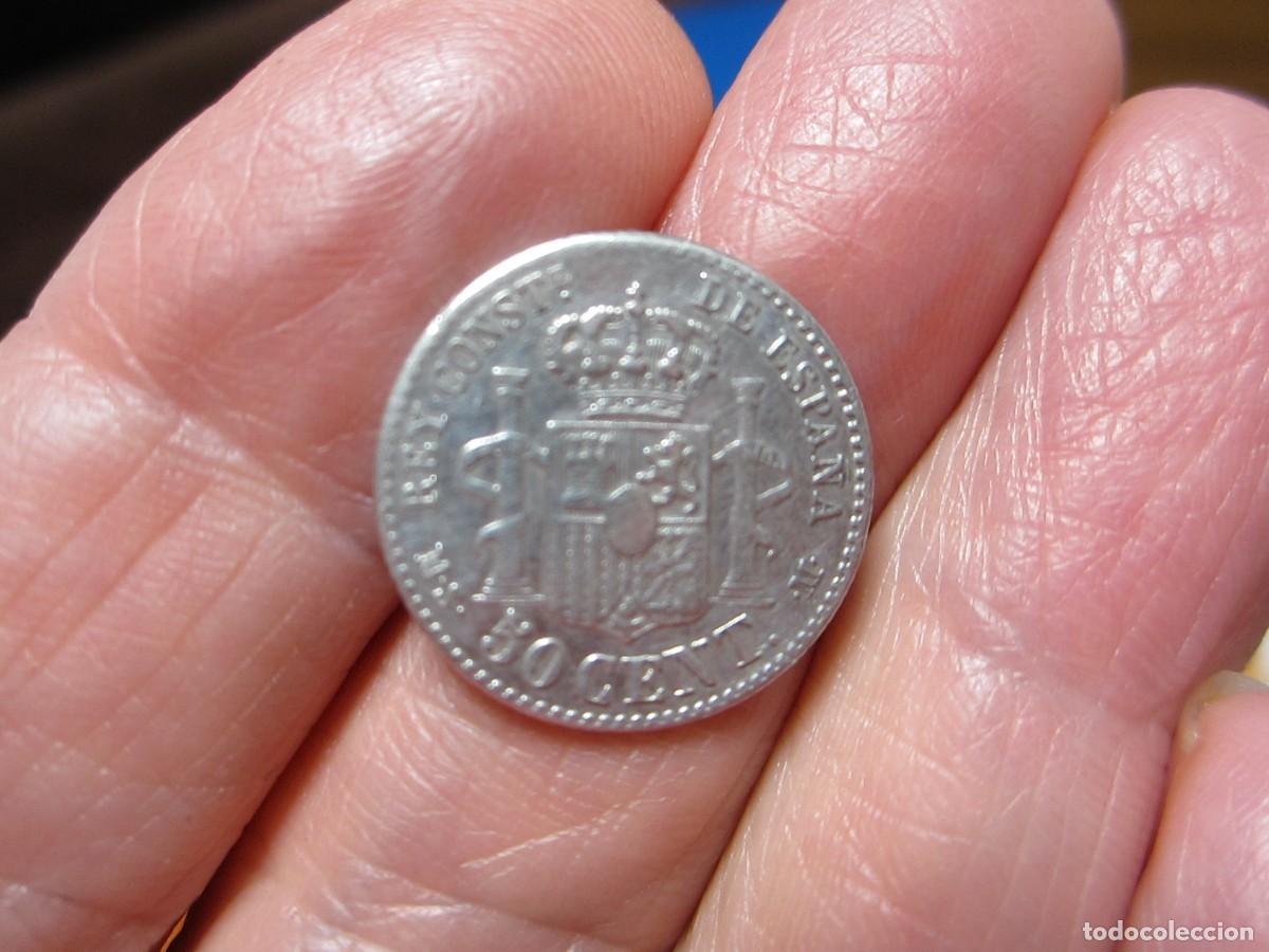 Monedas de Espa&ntilde;a: MONEDA DE 50 C&Eacute;NTIMOS DE ALFONSO XII DE 1985*86 - Foto 2