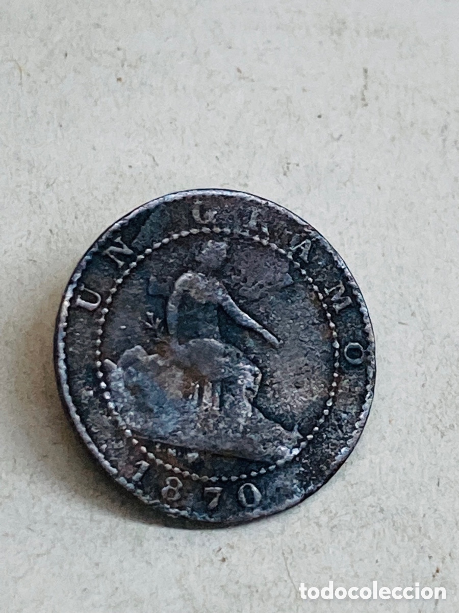 Monedas de Espa&ntilde;a: Moneda un c&eacute;ntimo 1870 - Foto 2