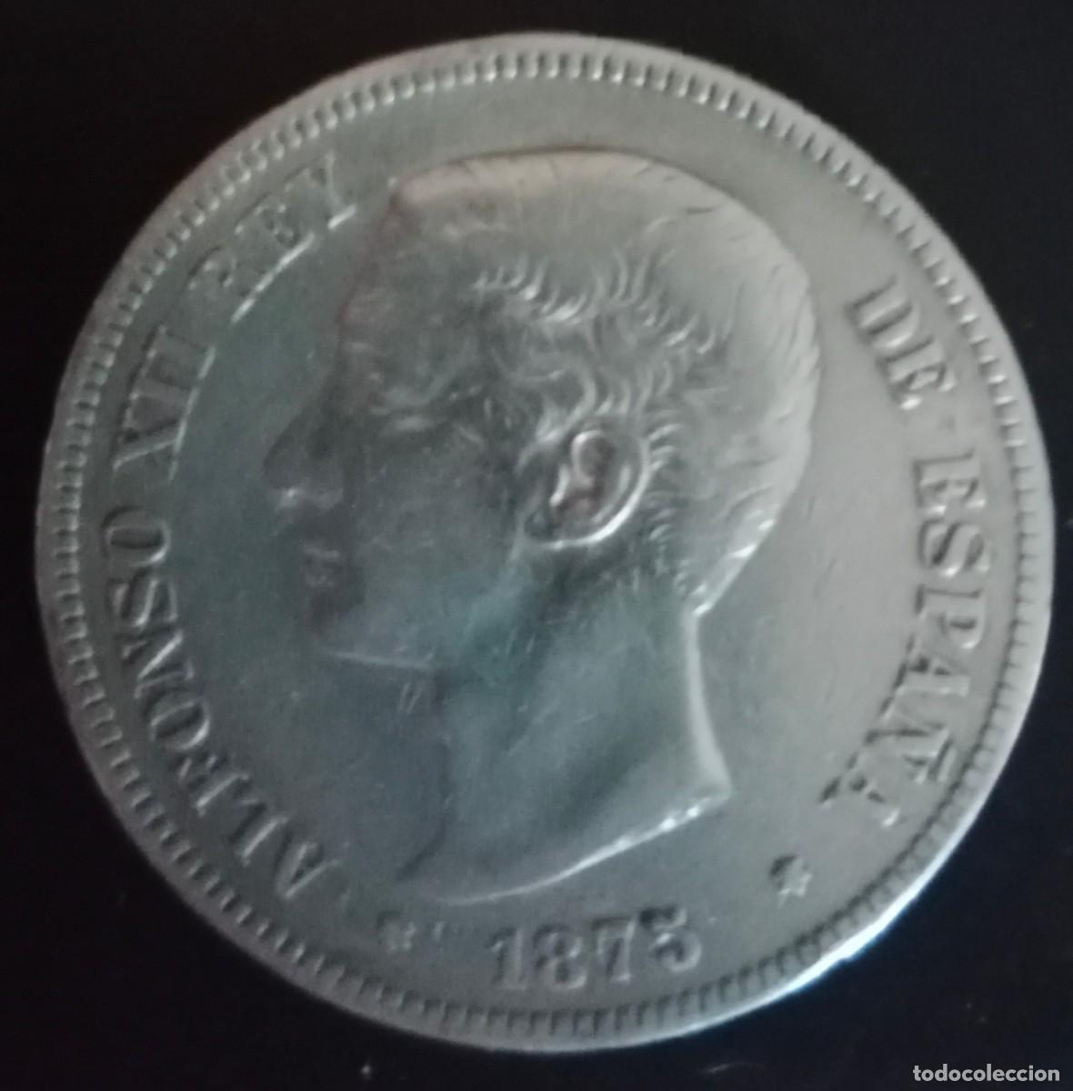 Monedas de Espa&ntilde;a: Moneda de 5 pesetas Alfonso xll 1875 - Foto 1