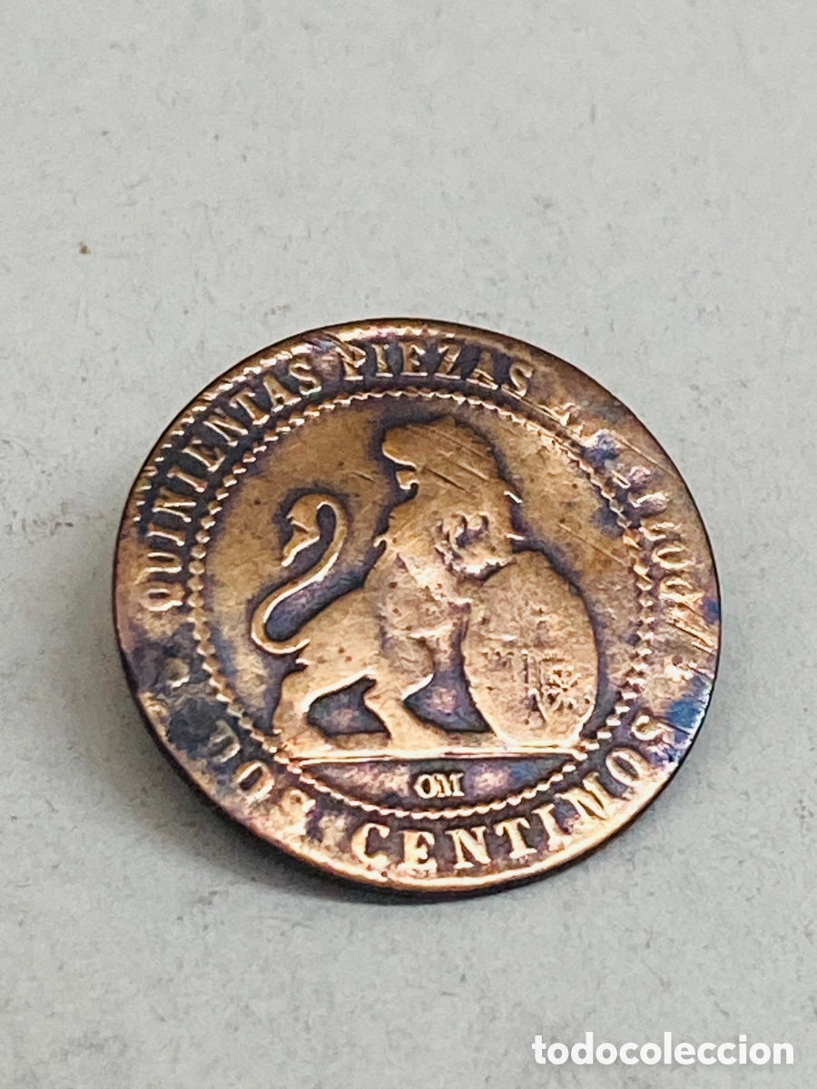 Monedas de Espa&ntilde;a: Moneda dos c&eacute;ntimos 1870 - Foto 2