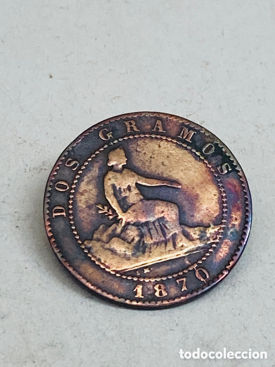 Monedas de Espa&ntilde;a: Moneda dos c&eacute;ntimos 1870 - Foto 1