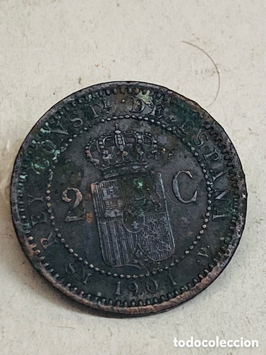 Monedas de Espa&ntilde;a: Moneda dos c&eacute;ntimos 1904 - Foto 2