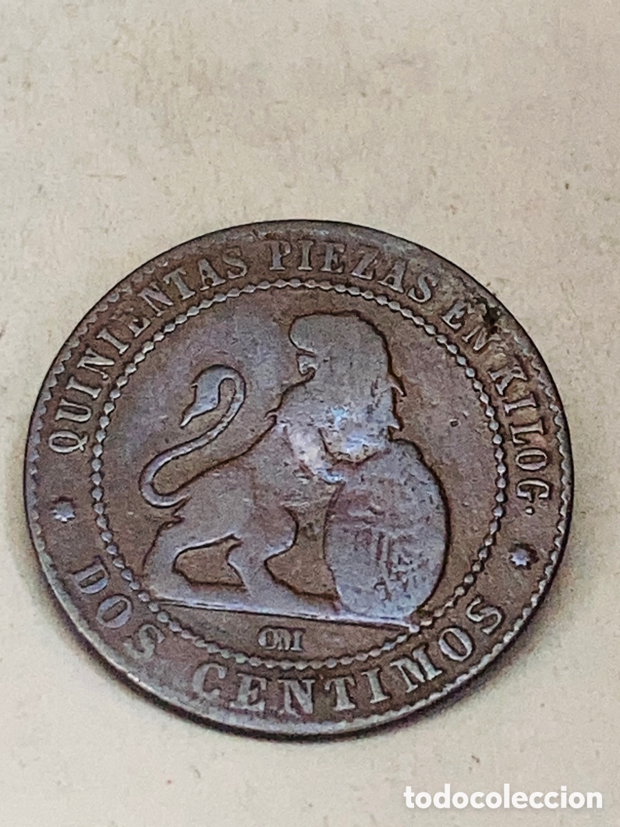 Monedas de Espa&ntilde;a: Moneda dos c&eacute;ntimos 1870 - Foto 1
