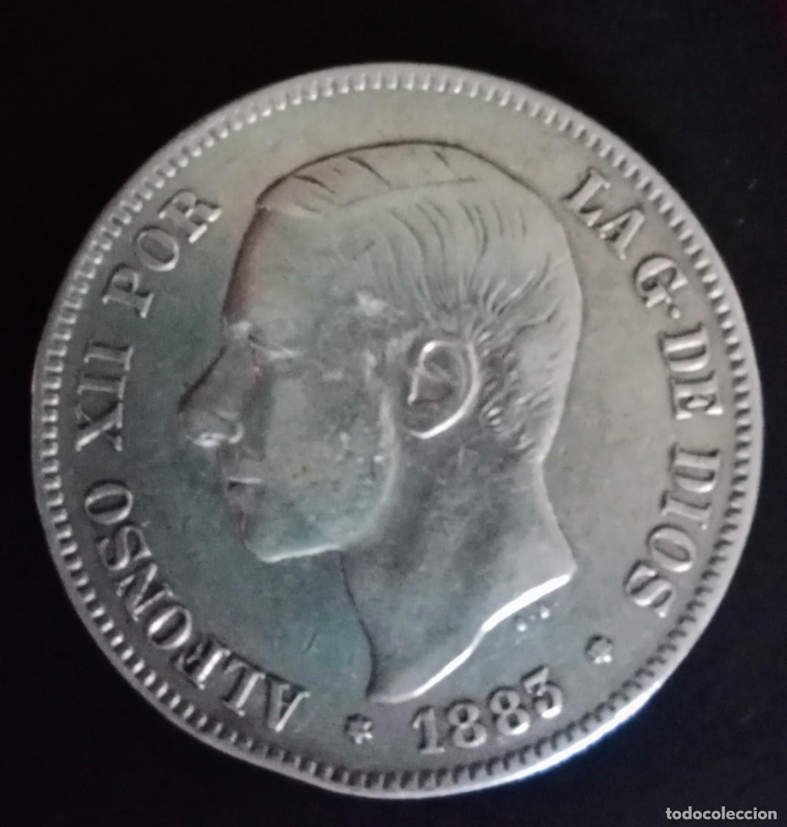Monedas de Espa&ntilde;a: Moneda de 5 pesetas Alfonso xll 1883 - Foto 1