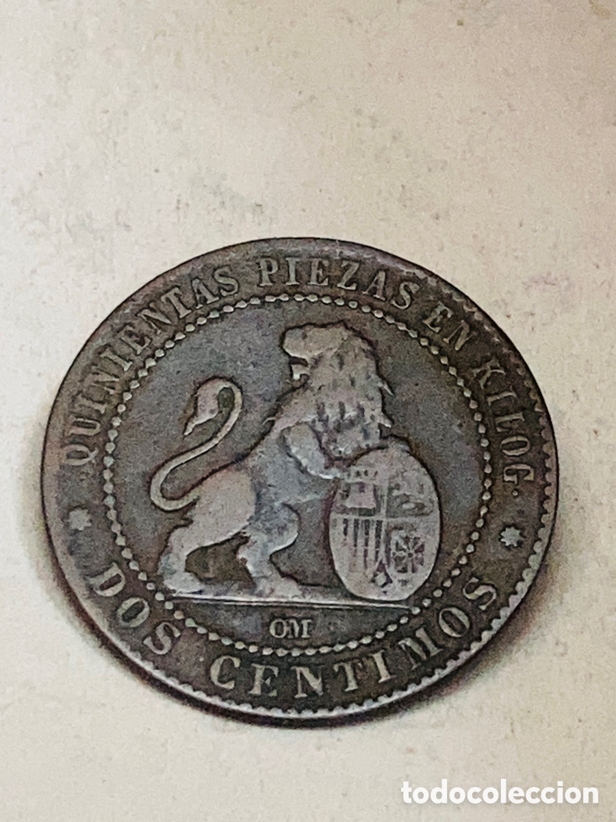Monedas de Espa&ntilde;a: Moneda dos c&eacute;ntimos 1870 - Foto 1