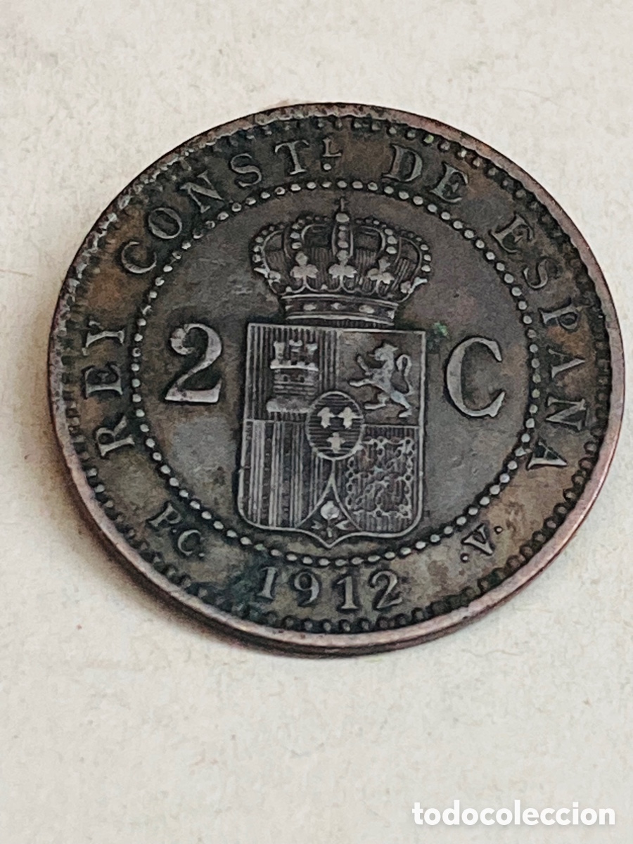Monedas de Espa&ntilde;a: Moneda dos c&eacute;ntimos 1912 - Foto 1