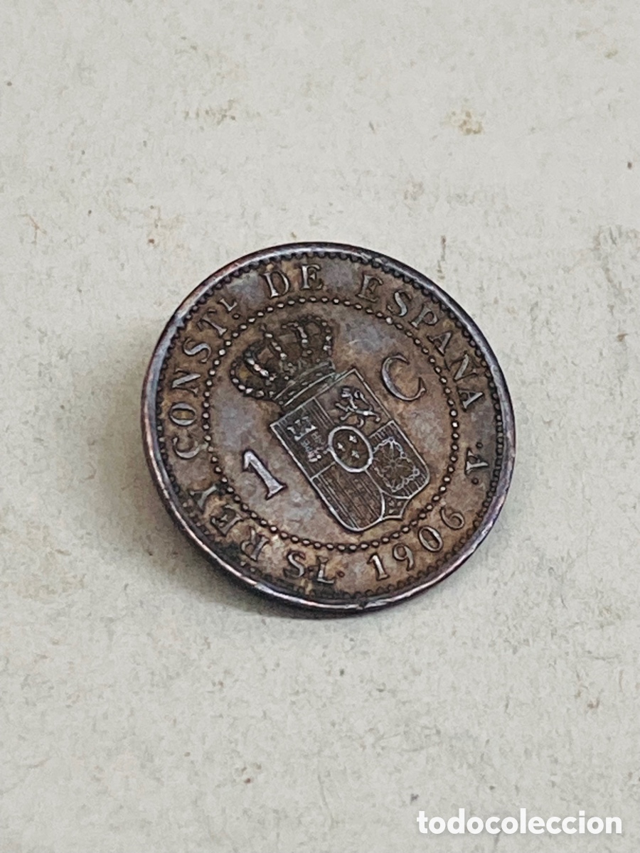 Monedas de Espa&ntilde;a: Moneda de un c&eacute;ntimo 1906 - Foto 1