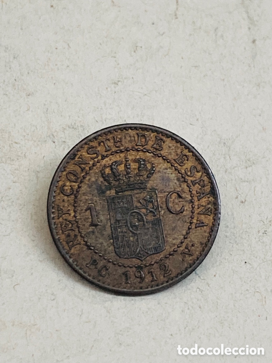 Monedas de Espa&ntilde;a: Moneda un c&eacute;ntimo 1912 - Foto 2
