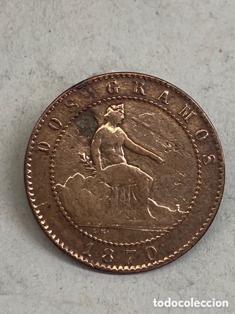 Monedas de Espa&ntilde;a: Moneda dos c&eacute;ntimos 1870 - Foto 1