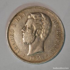 Monedas de España: AMADEO I - 5 PESETAS PLATA 1871 18* - 71* - CECA DE MADRID - SDM - DURO DE PLATA - LOT. 4288. Lote 400348459