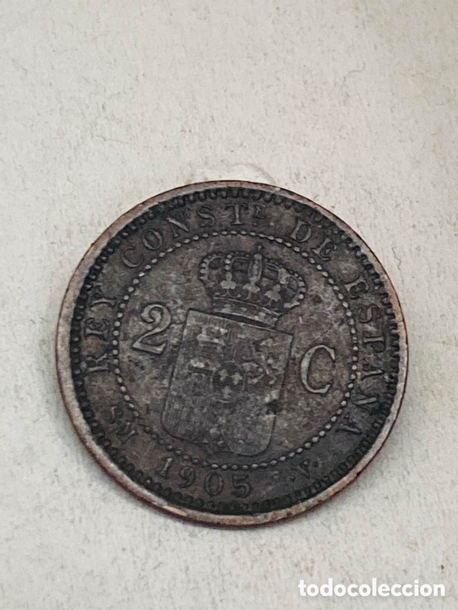 Monedas de Espa&ntilde;a: Moneda dos c&eacute;ntimos 1905 - Foto 1