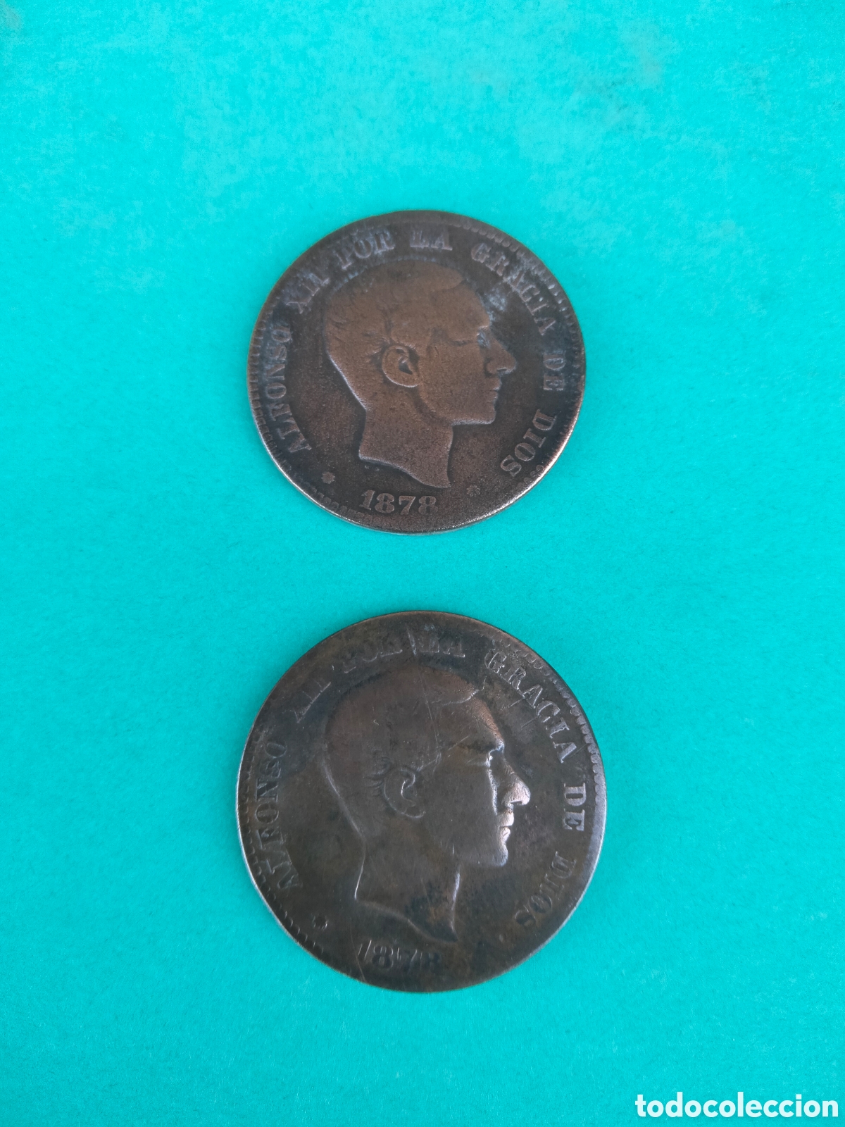 Monedas de Espa&ntilde;a: 10 c&eacute;ntimos Alfonso Xlll 1877 y 1878 - Foto 1