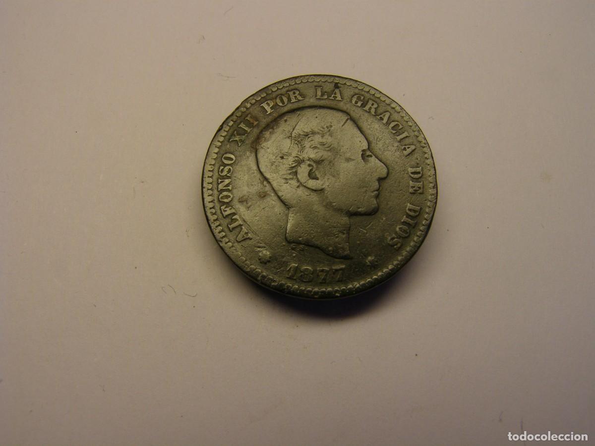 Monedas de Espa&ntilde;a: Moneda 5 c&eacute;ntimos, a&ntilde;o 1877, Alfonso XII. - Foto 1