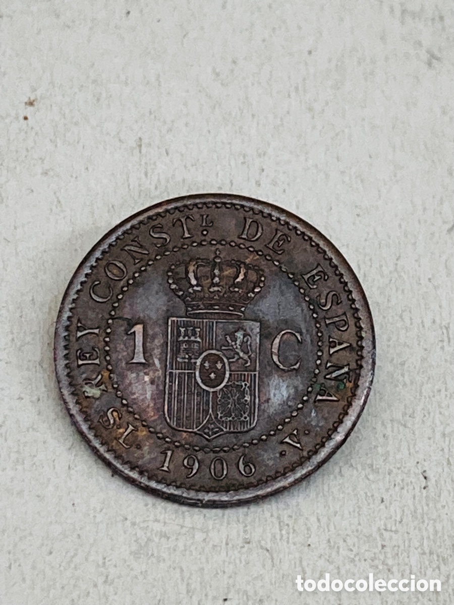 Monedas de Espa&ntilde;a: Moneda de un c&eacute;ntimo 1906 - Foto 1