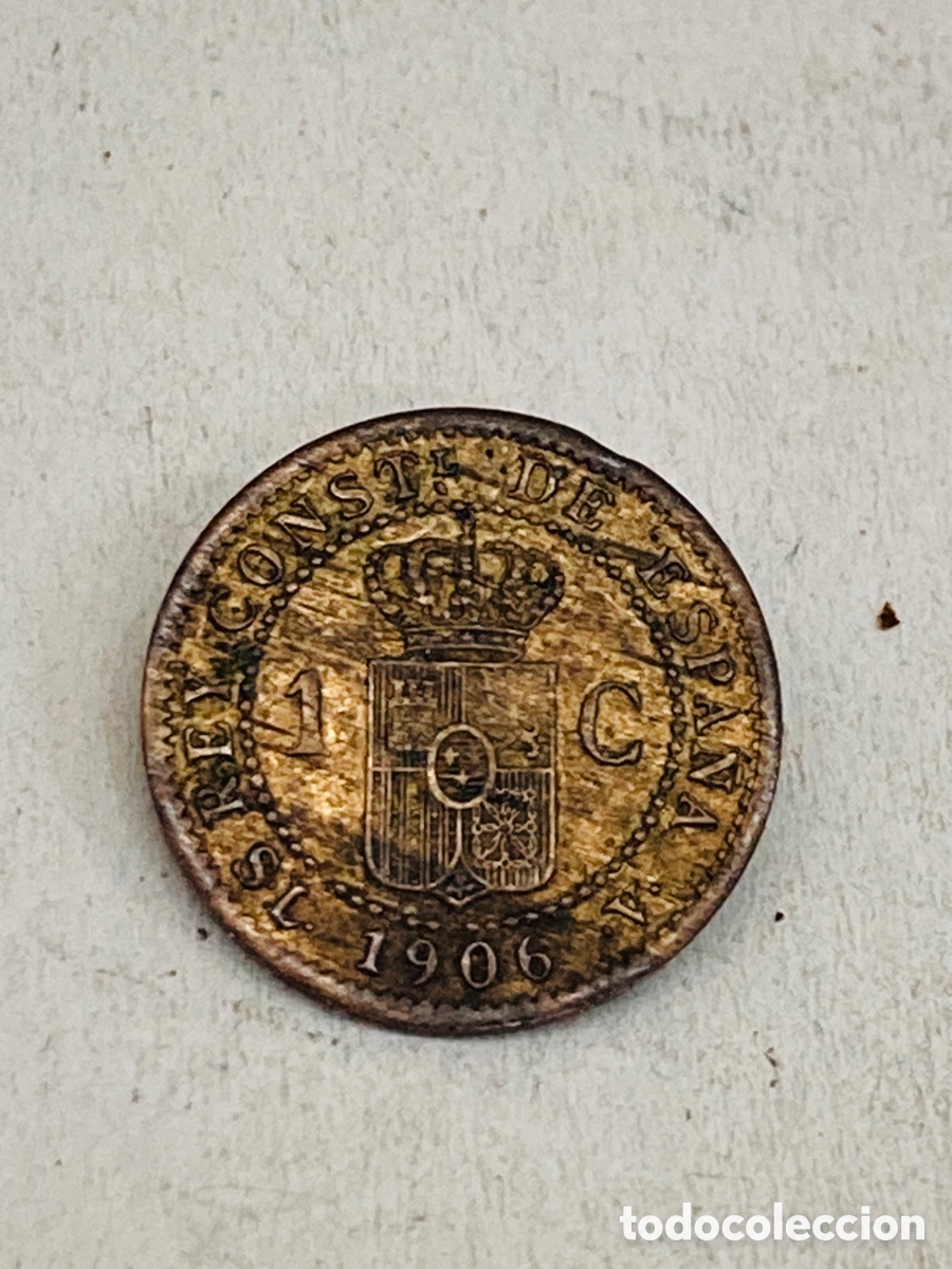 Monedas de Espa&ntilde;a: Moneda de un c&eacute;ntimo 1906 - Foto 1