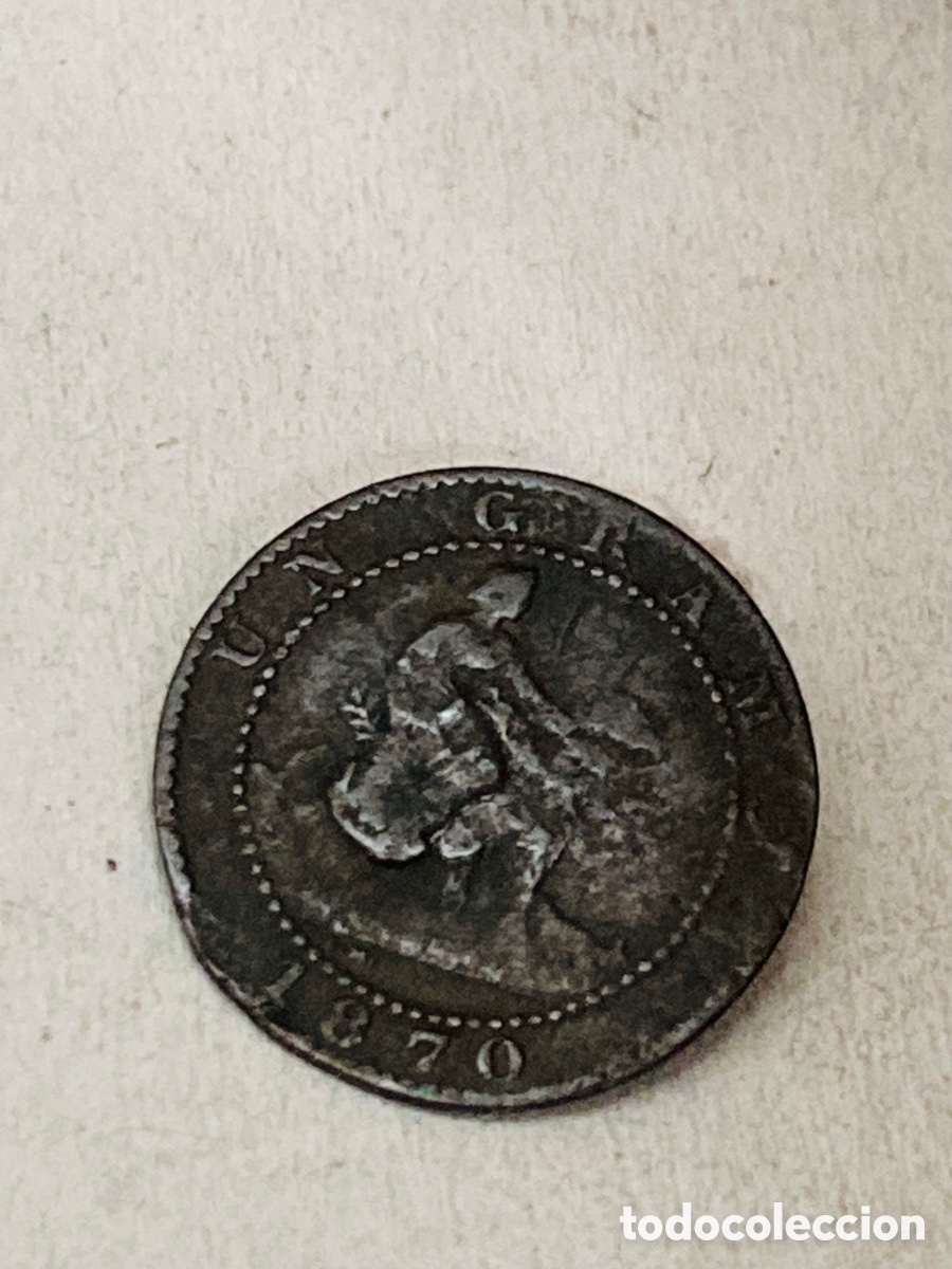 Monedas de Espa&ntilde;a: Moneda de un c&eacute;ntimo 1870 - Foto 1